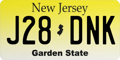 NJ license plate J28DNK