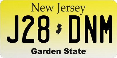 NJ license plate J28DNM