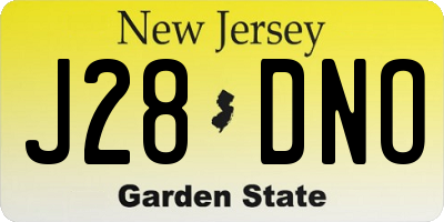 NJ license plate J28DNO