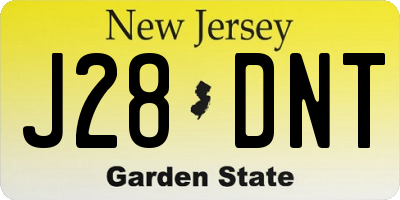 NJ license plate J28DNT