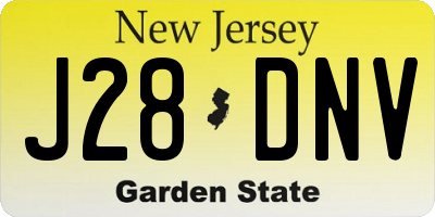 NJ license plate J28DNV