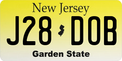 NJ license plate J28DOB