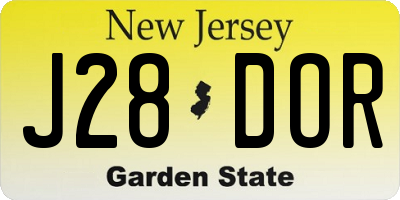 NJ license plate J28DOR