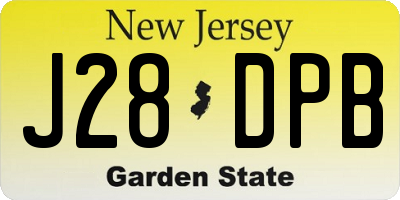NJ license plate J28DPB