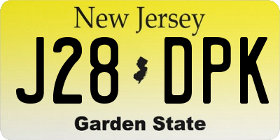 NJ license plate J28DPK