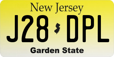 NJ license plate J28DPL