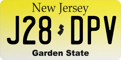 NJ license plate J28DPV