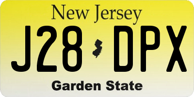 NJ license plate J28DPX
