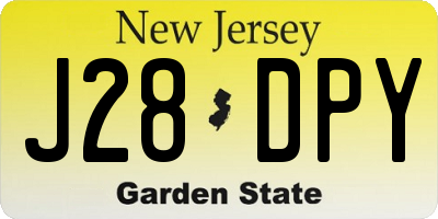 NJ license plate J28DPY