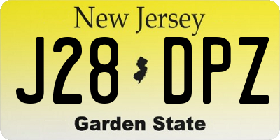 NJ license plate J28DPZ