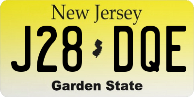 NJ license plate J28DQE