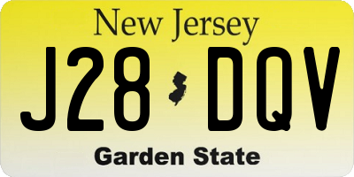 NJ license plate J28DQV