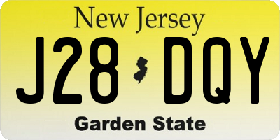 NJ license plate J28DQY