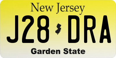 NJ license plate J28DRA