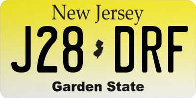NJ license plate J28DRF