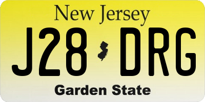 NJ license plate J28DRG