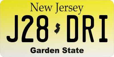 NJ license plate J28DRI