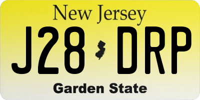 NJ license plate J28DRP