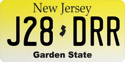 NJ license plate J28DRR
