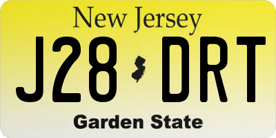 NJ license plate J28DRT