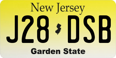 NJ license plate J28DSB