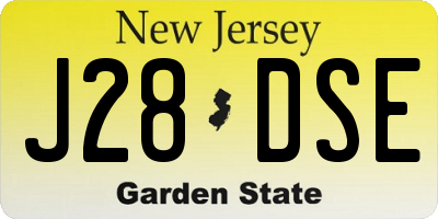 NJ license plate J28DSE