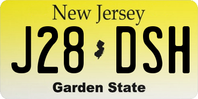NJ license plate J28DSH