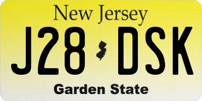 NJ license plate J28DSK