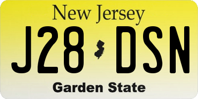NJ license plate J28DSN