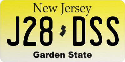NJ license plate J28DSS