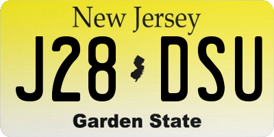 NJ license plate J28DSU