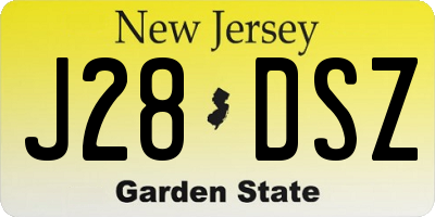 NJ license plate J28DSZ
