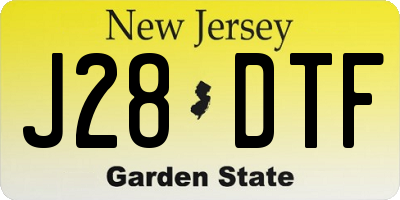 NJ license plate J28DTF