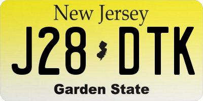 NJ license plate J28DTK