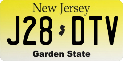 NJ license plate J28DTV