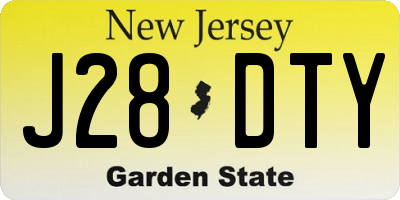 NJ license plate J28DTY