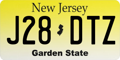 NJ license plate J28DTZ