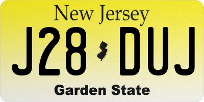 NJ license plate J28DUJ