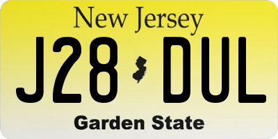 NJ license plate J28DUL