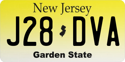 NJ license plate J28DVA