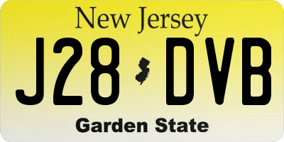 NJ license plate J28DVB