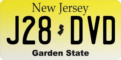 NJ license plate J28DVD