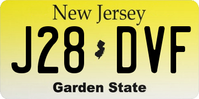 NJ license plate J28DVF