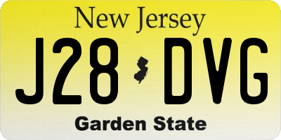 NJ license plate J28DVG