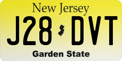 NJ license plate J28DVT