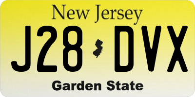 NJ license plate J28DVX