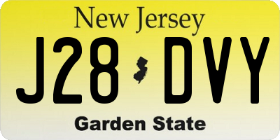 NJ license plate J28DVY