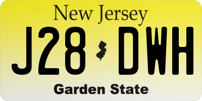 NJ license plate J28DWH