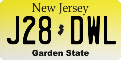 NJ license plate J28DWL