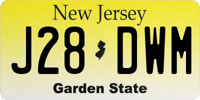 NJ license plate J28DWM